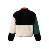 Cheerful Color Block Cozy Fur Jacket