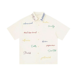 Colored Letter Embroidery Shirt