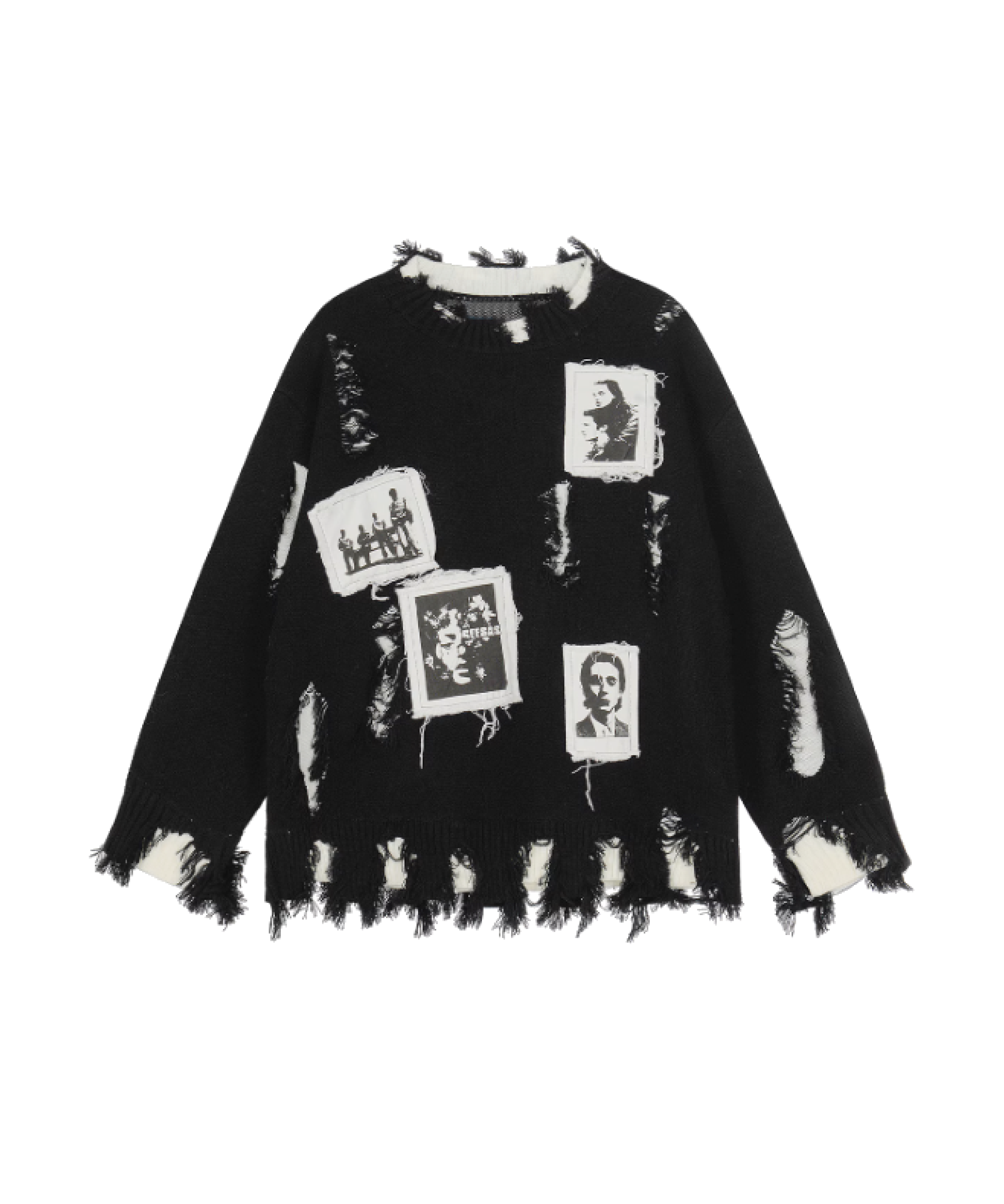 Stamp Jacquard Broken Sweater