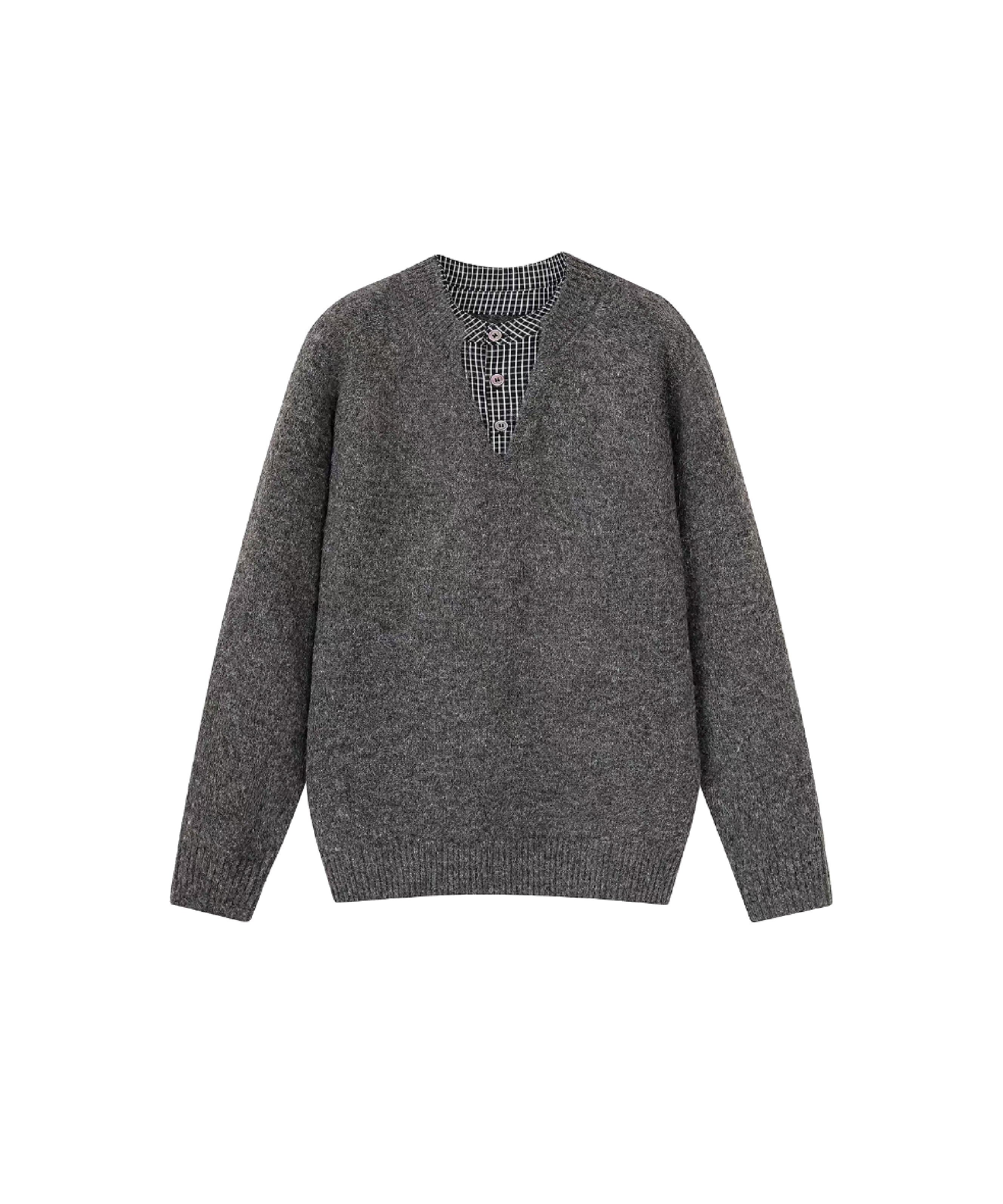 Fake Two Shirt Stitching Sweater