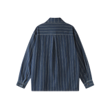 Vertical Stripe Denim Shirt