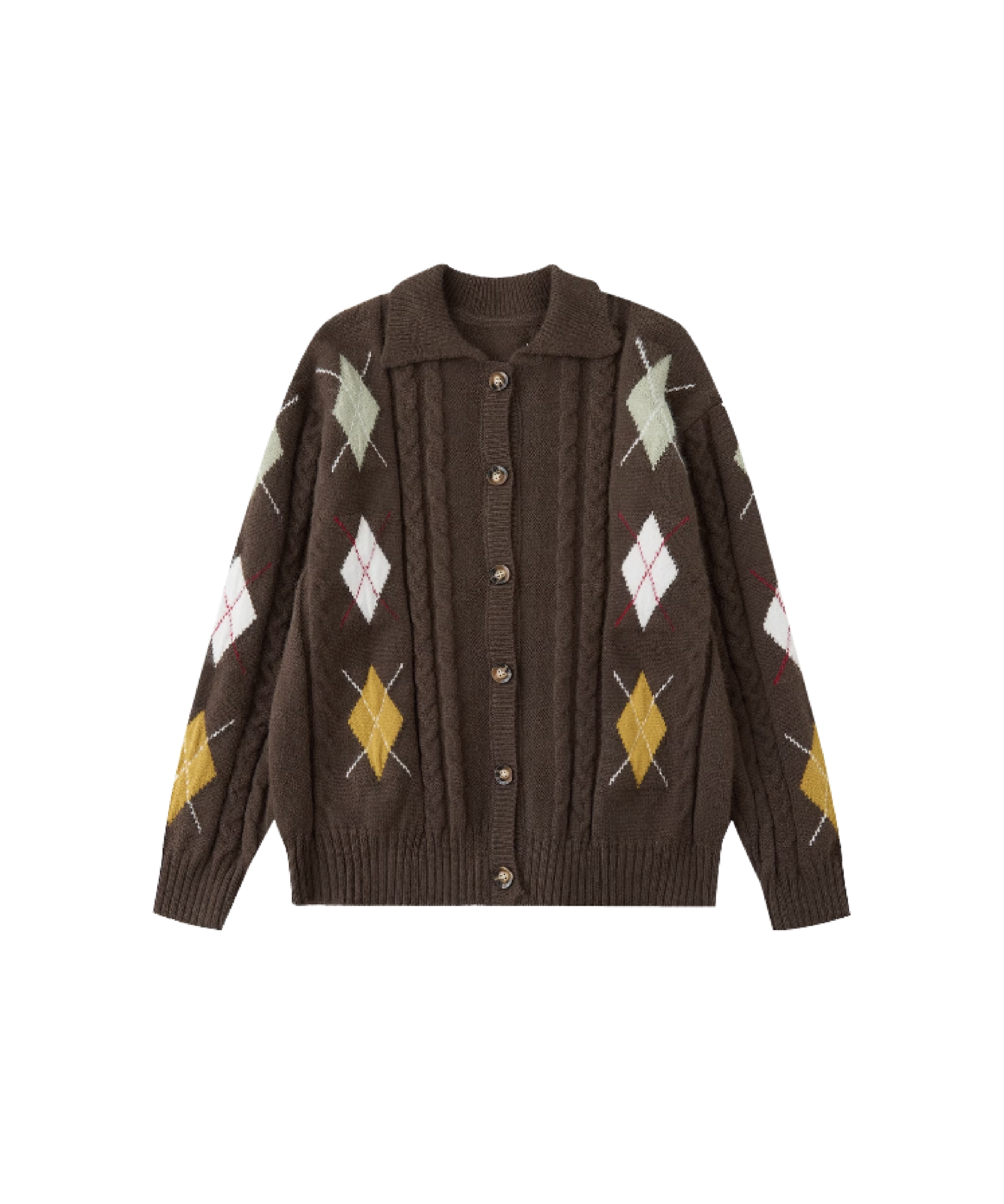 Argyle Jeresy Cardigan