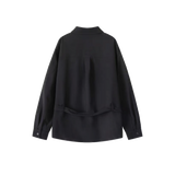 Belted Vertical Stripe Shirt