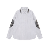 Check Stitching Stripe Shirt