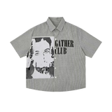 Face Print Check Shirt