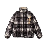 Toy Bear Applique Check Down Jacket