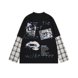 Street Style Fake Two Long Sleeve T