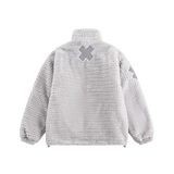 Cross Faux Fur Down Coat