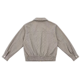 Plaid Contrast Pocket Short Bomber Jacket