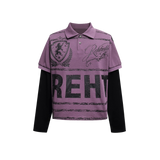 Crest Graphic Fake Two Long Sleeve T