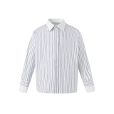 Contrast Collar Cuff Pinstripe Shirt