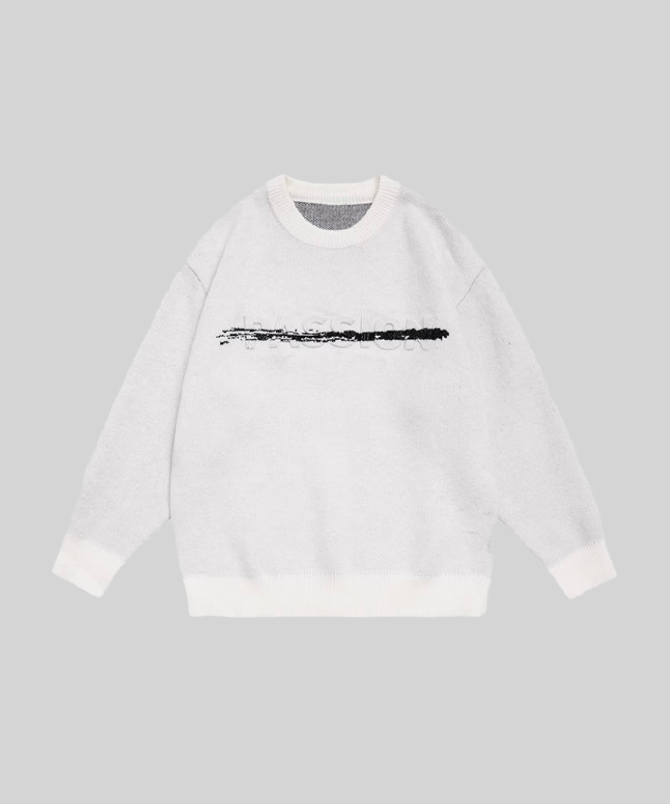 Jacquard Letter Rib Sweater