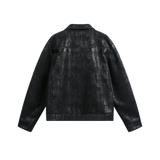 Crack Texture Faux Leather Jacket