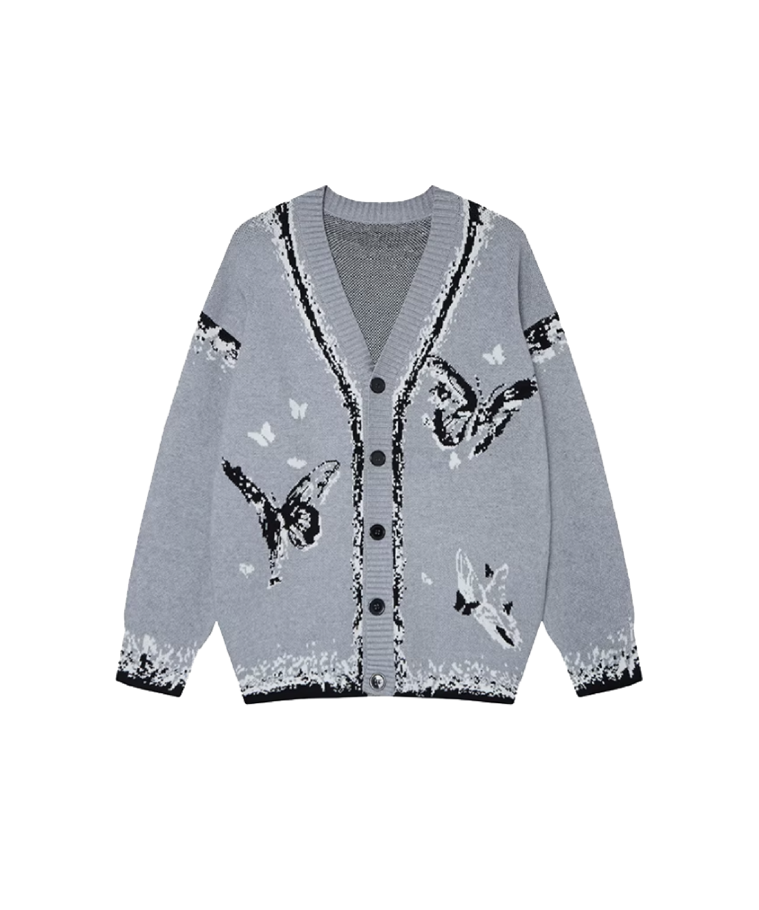 Visual Butterfly Jacquard Cardigan