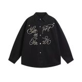 Pearl Letter Denim Shirt