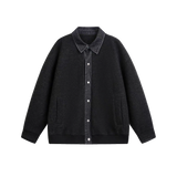 Denim Stitching Woolly Jacket