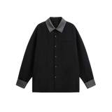 Jacquard Collar Patchwork Shirt