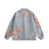 Colored Lace Stitching Denim Jacket