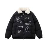 Funny Animal Sketch Down Coat