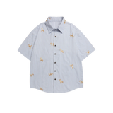 Animal Embroidery Stripe Shirt