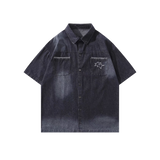 Star Embroidery Denim Shirt
