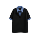 Fake Two Contrast Polo Shirt