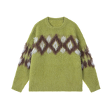 Fur Argyle Pattern Sweater