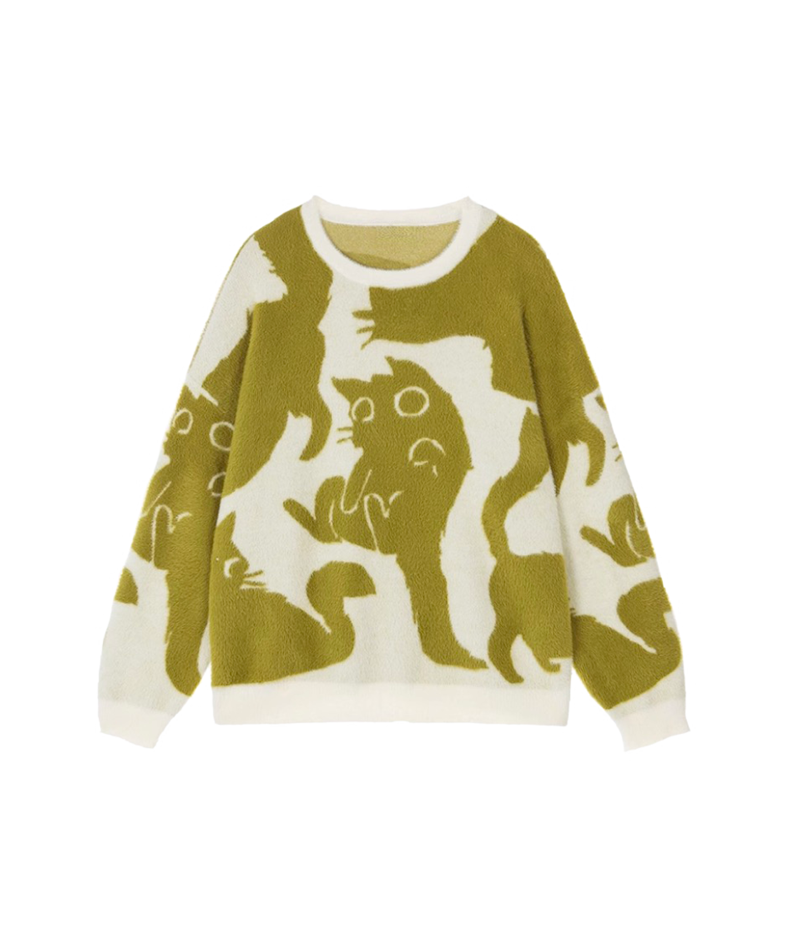 Abstract Cat Jacquard Sweater