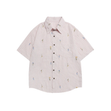 Retro Floral Embroidery Shirt
