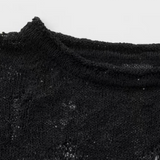 Sheer Hollow Out Jacquard Knit