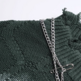 Fuzzy Block Chain Deco Sweater