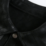 Crack Texture Faux Leather Jacket