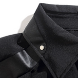 Leather Stitching Belt Shirt