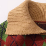 Preppy Style Argyle Knit