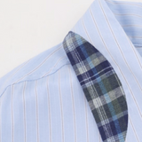 Check Stitching Stripe Shirt