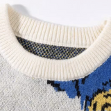 Abstract Blue Motif Sweater