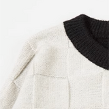 Block Stitching Jeresy Sweater