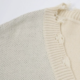 Frayed Edge Graphic Knit Cardigan