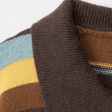 Multiple Stripe Polo Cardigan