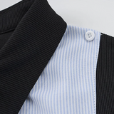 Contrast Block Shirt with Tie