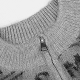 Fuzzy Mohair Figure Zip Cardigan