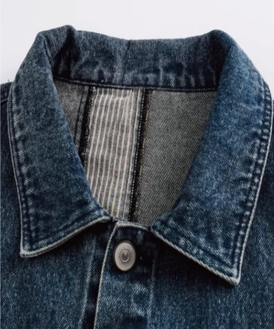 Stripe Stitching Denim Jacket