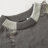 Fringe Blocked Loose Sweater