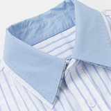 Contrast Collar Cuff Pinstripe Shirt
