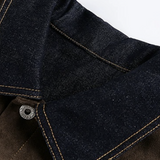 Suede Panel Denim Jacket