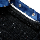Speckled Marled Cardigan with Scarf Tie