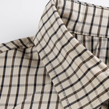 Asymmetry Plaid Letter Shirt