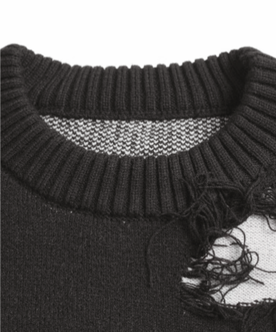 Fringe Block Stitching Knit