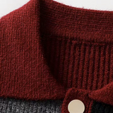 Contrast Color Lapel Cardigan