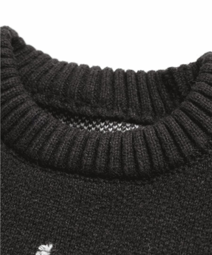 Round Collar Rib Style Sweater